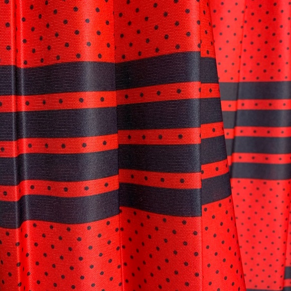 CB Vintage Red & Blue Polka Dot Pleated Midi skirt - Picture 6 of 8